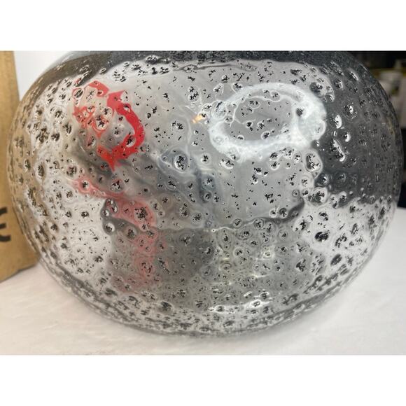 Hand Blown Hanging Light Pendant Dimpled Glass Brushed Nickel Finish Casamotion - Picture 8 of 16